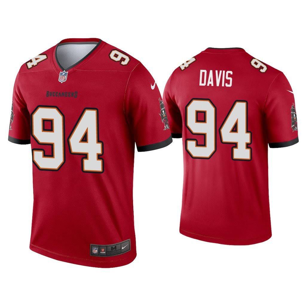 Men Tampa Bay Buccaneers #94 Khalil Davis Nike Red Legend NFL Jersey->tampa bay buccaneers->NFL Jersey